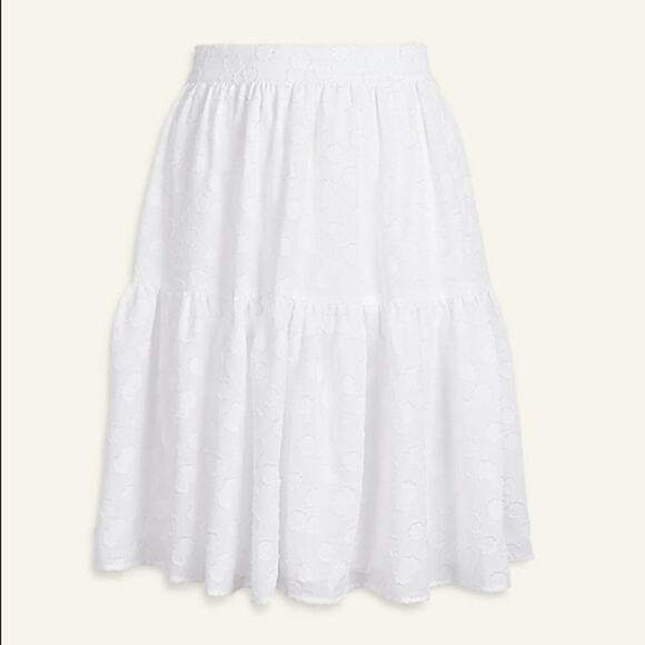 Ann Taylor White Flower Clip Full Skirt - Picture 6 of 10